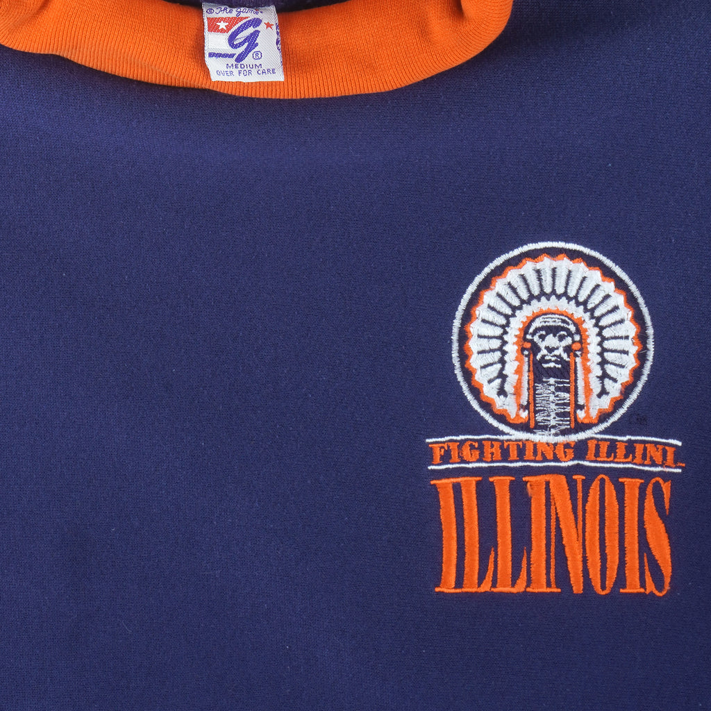 NCAA (The Game) - Illinois Fighting Illini Turtleneck Sweatshirt 1990s Large Vintage Retro Football College