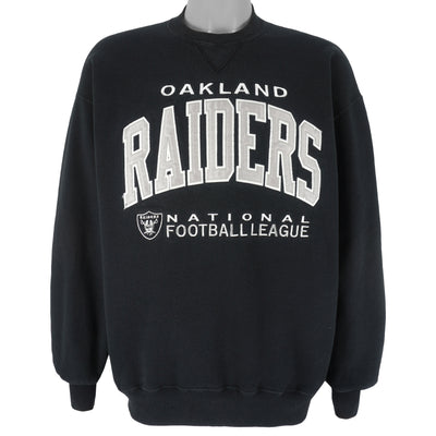 NFL (Russell Athletic) - Oakland Raiders Embroidered Crew Neck Sweatshirt 1990s X-Large