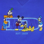 Disney - Mickey Mouse Embroidered Crew Neck Sweatshirt 1990s X-Large Vintage Retro