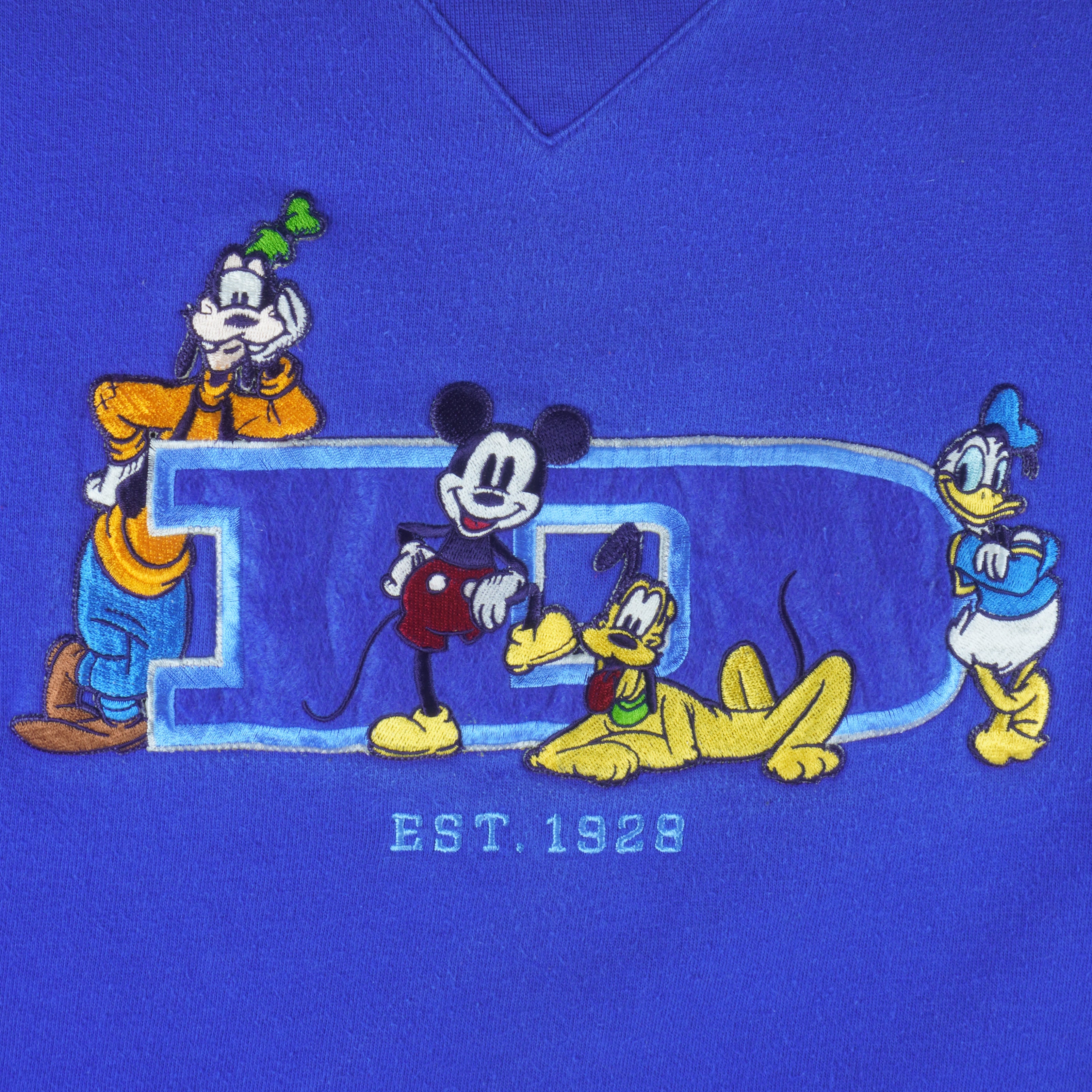 Disney - Mickey Mouse Embroidered Crew Neck Sweatshirt 1990s X-Large Vintage Retro