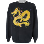 Vintage (Lee) - Golden Chinese Dragon Crew Neck Sweatshirt 1990s XX-Large