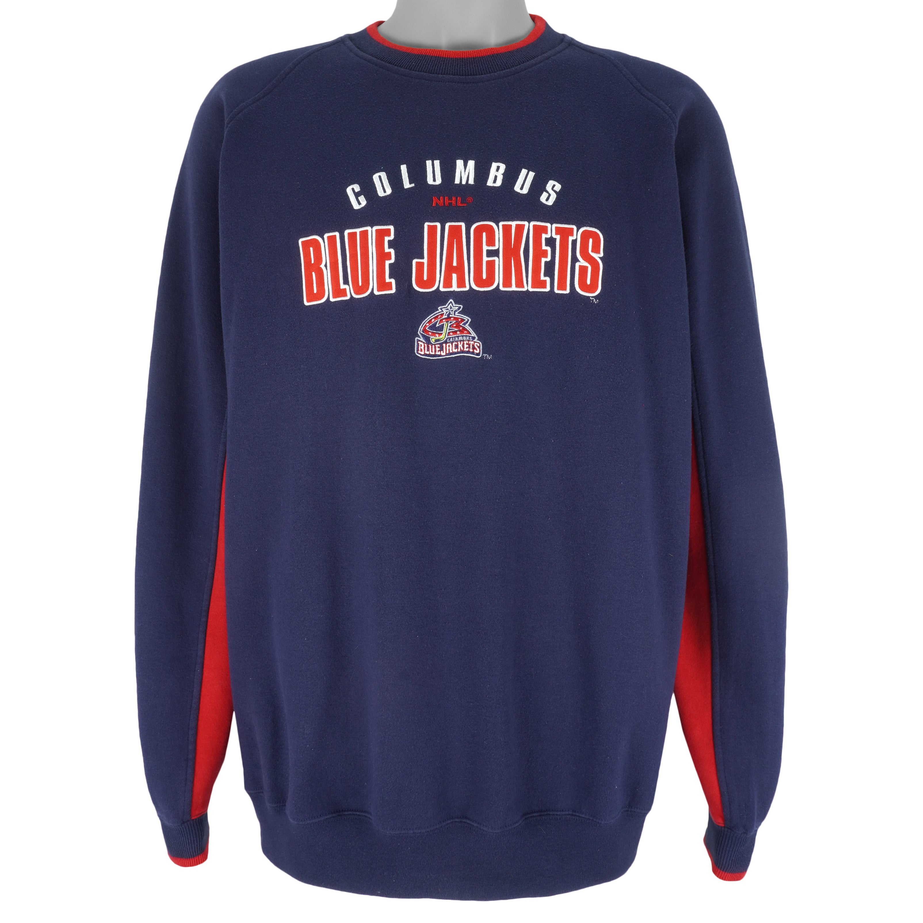 NHL (Lee) - Columbus Blue Jackets Crew Neck Sweatshirt 1990s X-Large Vintage Retro Hockey