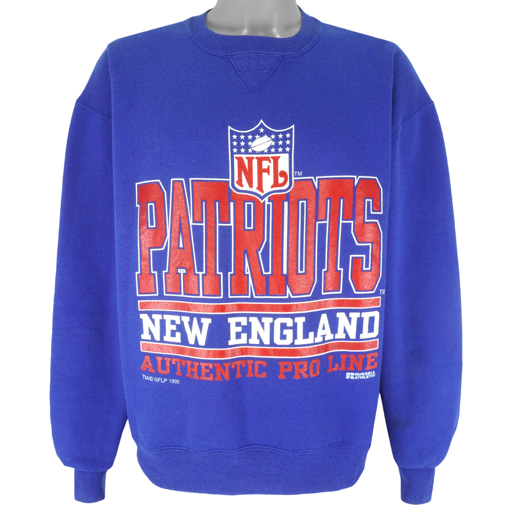 NFL (Russell Athletic) - New England Patriots Crew Neck Sweatshirt 1995 Large Vintage Retro Football