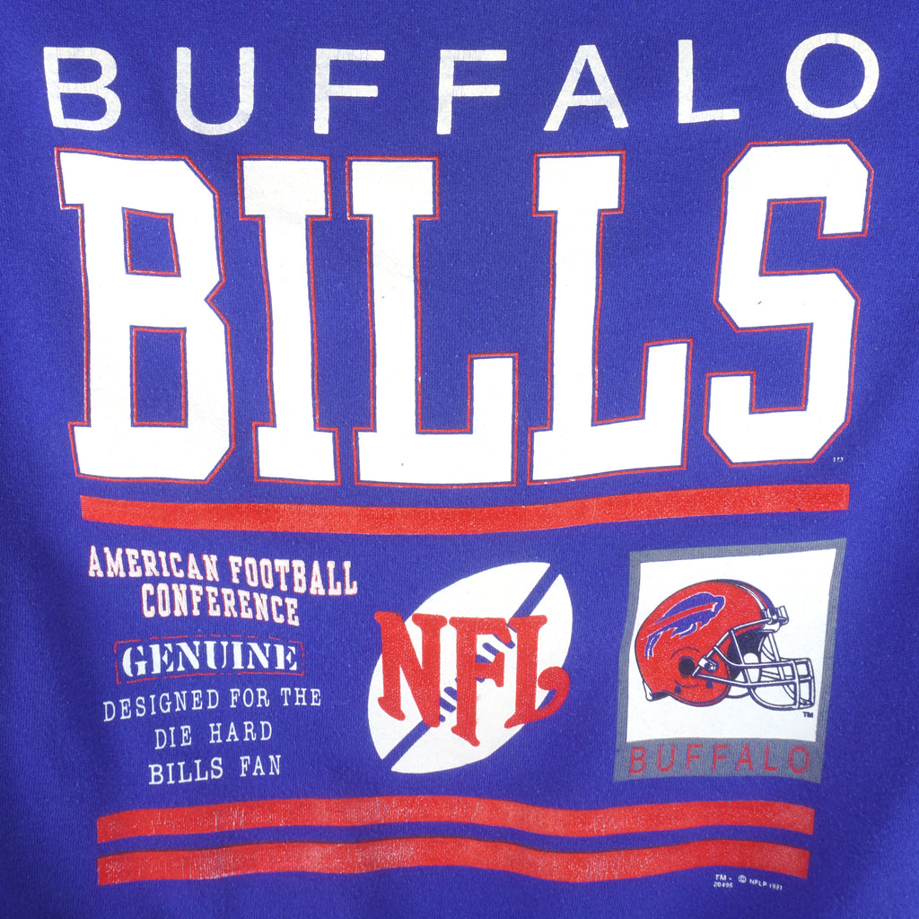 NFL - Buffalo Bills Die Hard Fan Crew Neck Sweatshirt 1991 X-Large Vintage Retro Football