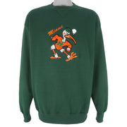 NCAA (Midwest Embroidery) - Miami Hurricanes Spell-Out Crew Neck Sweatshirt 1990s X-Large Vintage Retro Football College