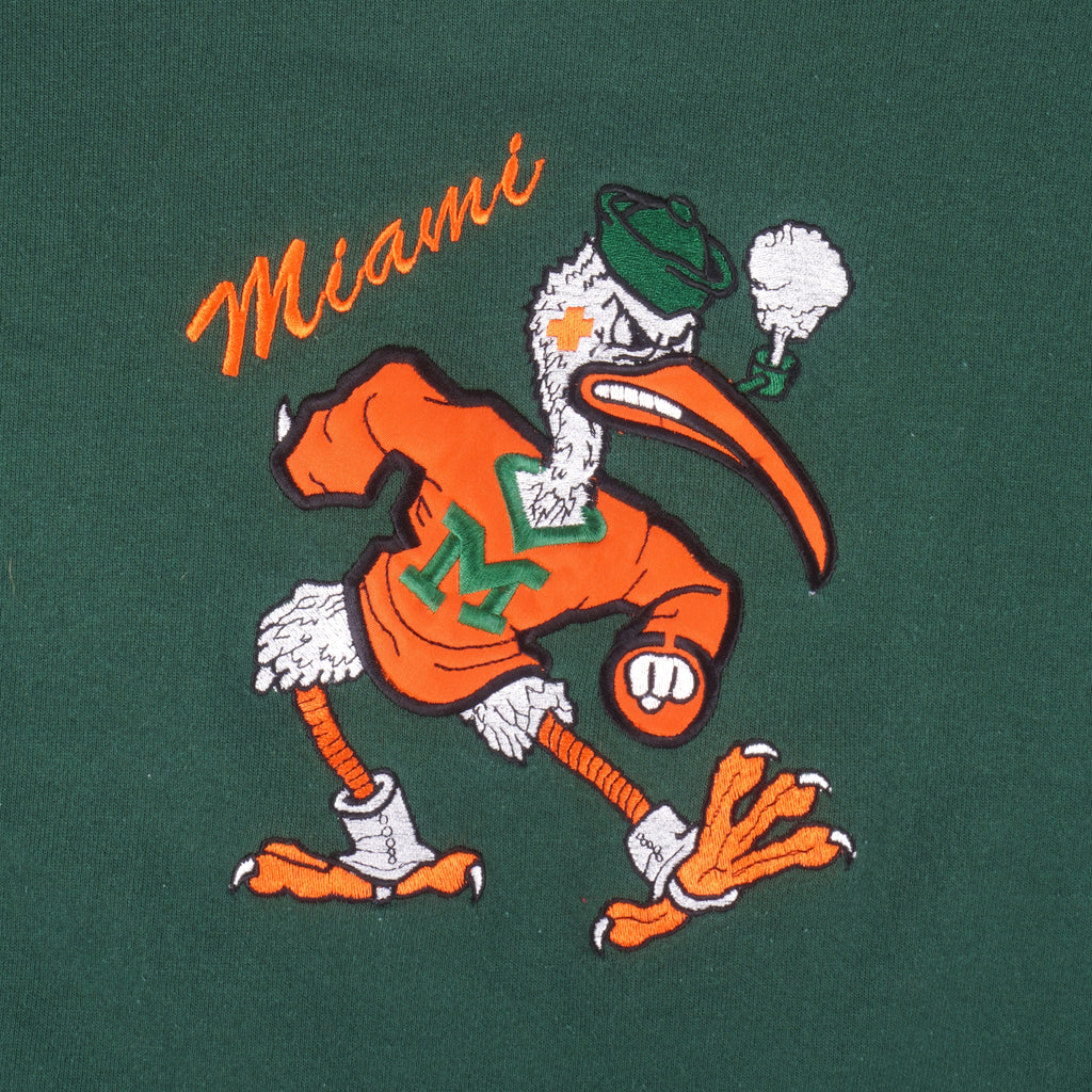 NCAA (Midwest Embroidery) - Miami Hurricanes Spell-Out Crew Neck Sweatshirt 1990s X-Large Vintage Retro Football College