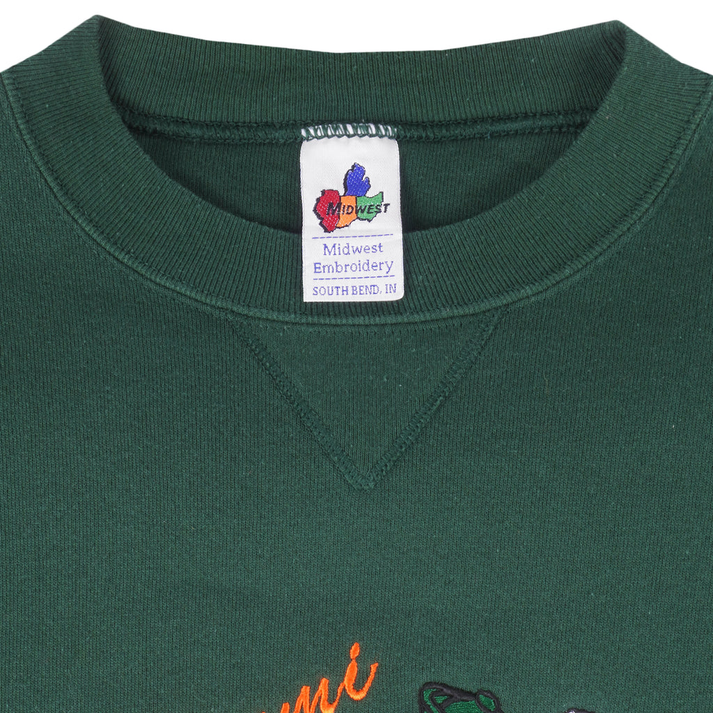 NCAA (Midwest Embroidery) - Miami Hurricanes Spell-Out Crew Neck Sweatshirt 1990s X-Large Vintage Retro Football College