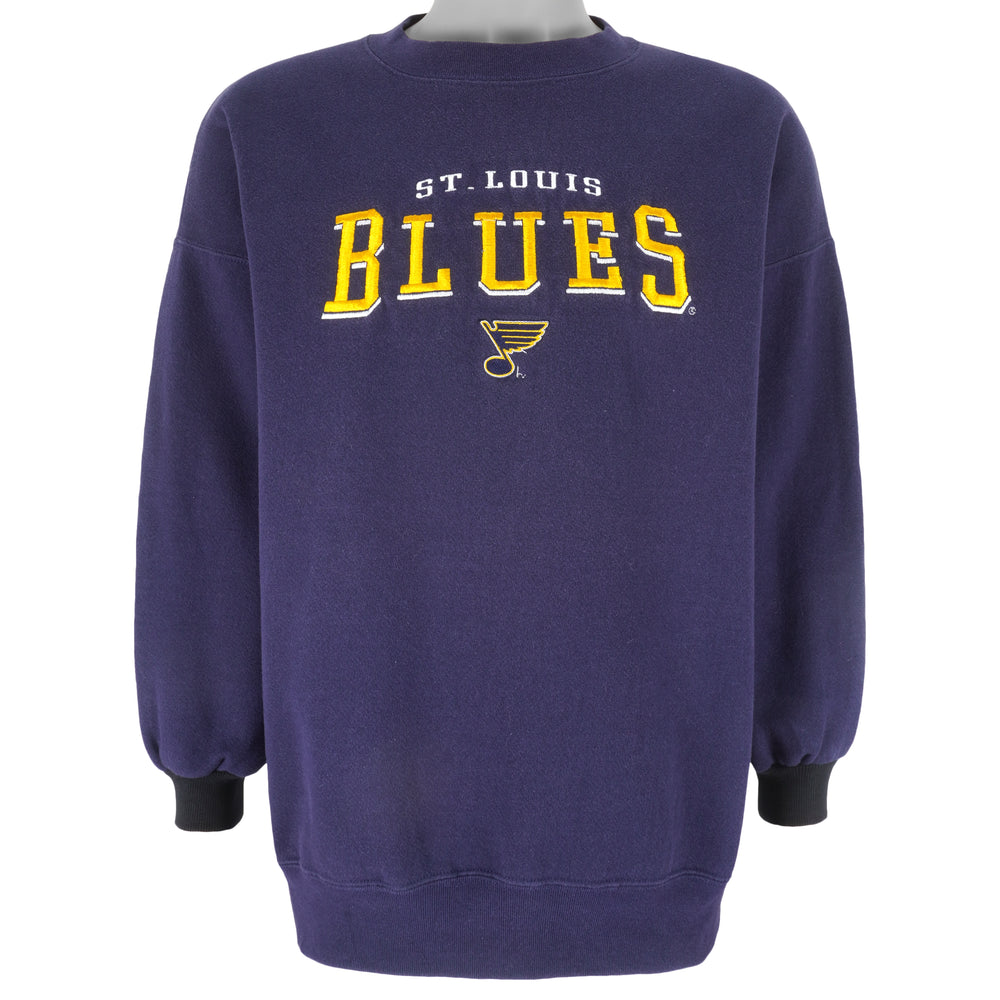 NHL (Lee) - St. Louis Blues Embroidered Crew Neck Sweatshirt 1990s X-Large Vintage Retro Hockey