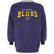 NHL (Lee) - St. Louis Blues Embroidered Crew Neck Sweatshirt 1990s X-Large Vintage Retro Hockey