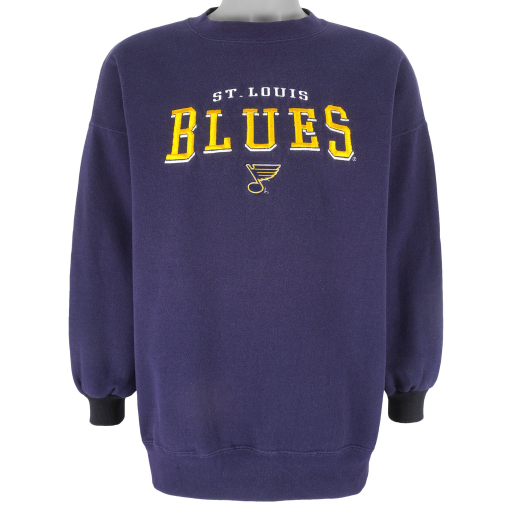 NHL (Lee) - St. Louis Blues Embroidered Crew Neck Sweatshirt 1990s X-Large Vintage Retro Hockey