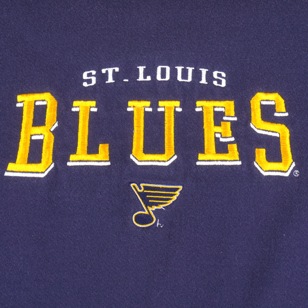 NHL (Lee) - St. Louis Blues Embroidered Crew Neck Sweatshirt 1990s X-Large Vintage Retro Hockey