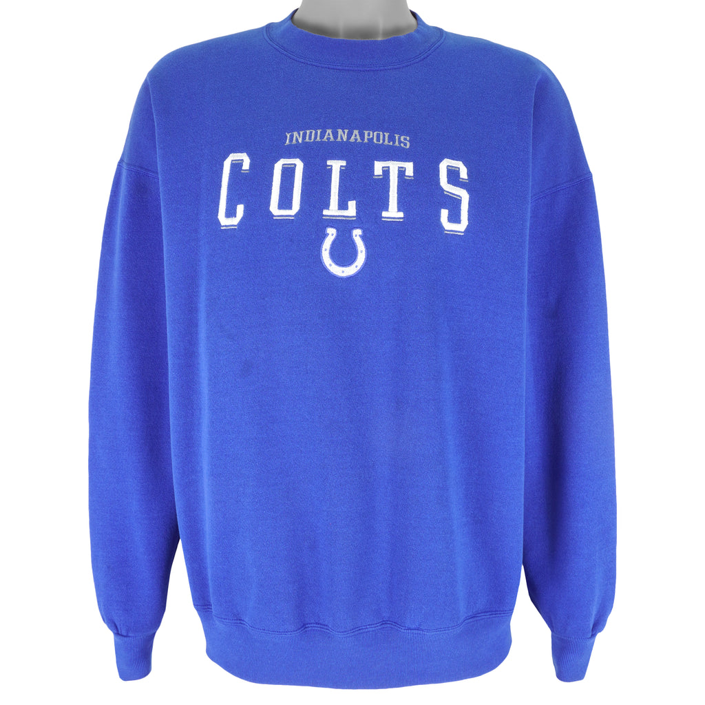 NFL (Lee) - Indianapolis Colts Embroidered Crew Neck Sweatshirt 1990s X-Large Vintage Retro Football