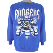 NHL (TNT) - New York Rangers Shoot It Slam It Stick It Sweatshirt 1990s Large Vintage Retro Hockey