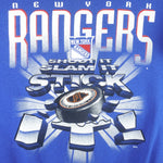 NHL (TNT) - New York Rangers Shoot It Slam It Stick It Sweatshirt 1990s Large Vintage Retro Hockey
