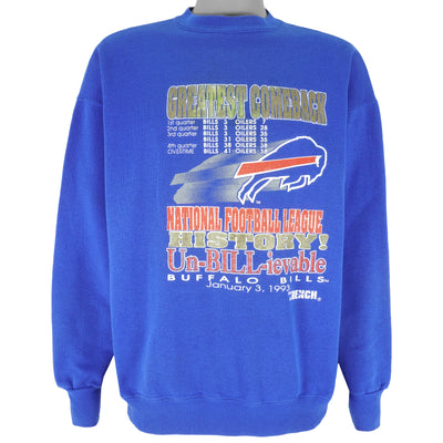 NFL (Trench) - Buffalo Bills Greatest Comeback Crew Neck Sweatshirt 1993 X-Large