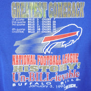 NFL (Trench) - Buffalo Bills Greatest Comeback Crew Neck Sweatshirt 1993 X-Large Vintage Retro Football