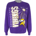 NFL (Artex) - Minnesota Vikings Crew Neck Sweatshirt 1990s Large Vintage Retro Football