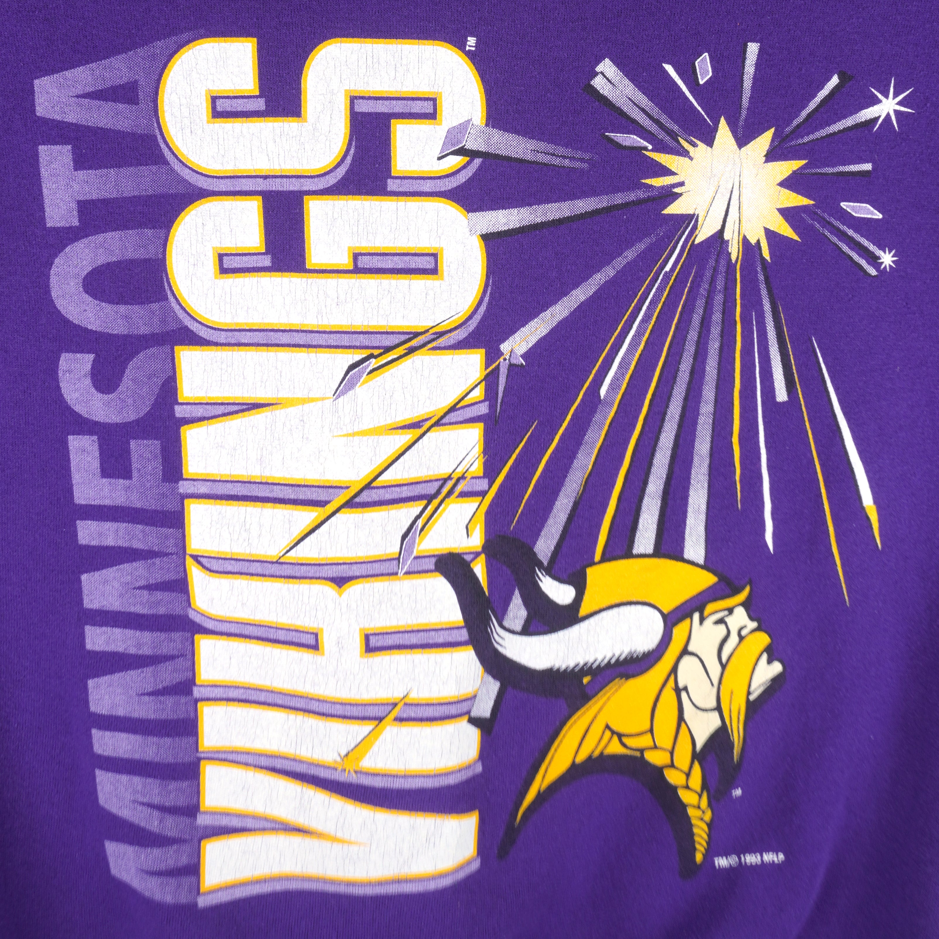NFL (Artex) - Minnesota Vikings Crew Neck Sweatshirt 1990s Large Vintage Retro Football