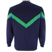 Adidas - Blue Crew Neck Sweatshirt 1990s Medium Vintage Retro