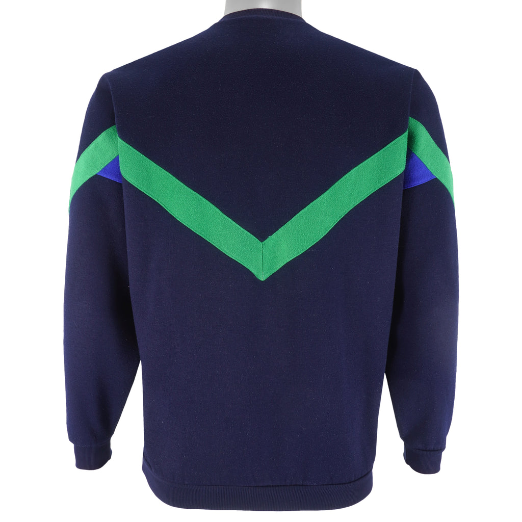 Adidas - Blue Crew Neck Sweatshirt 1990s Medium Vintage Retro