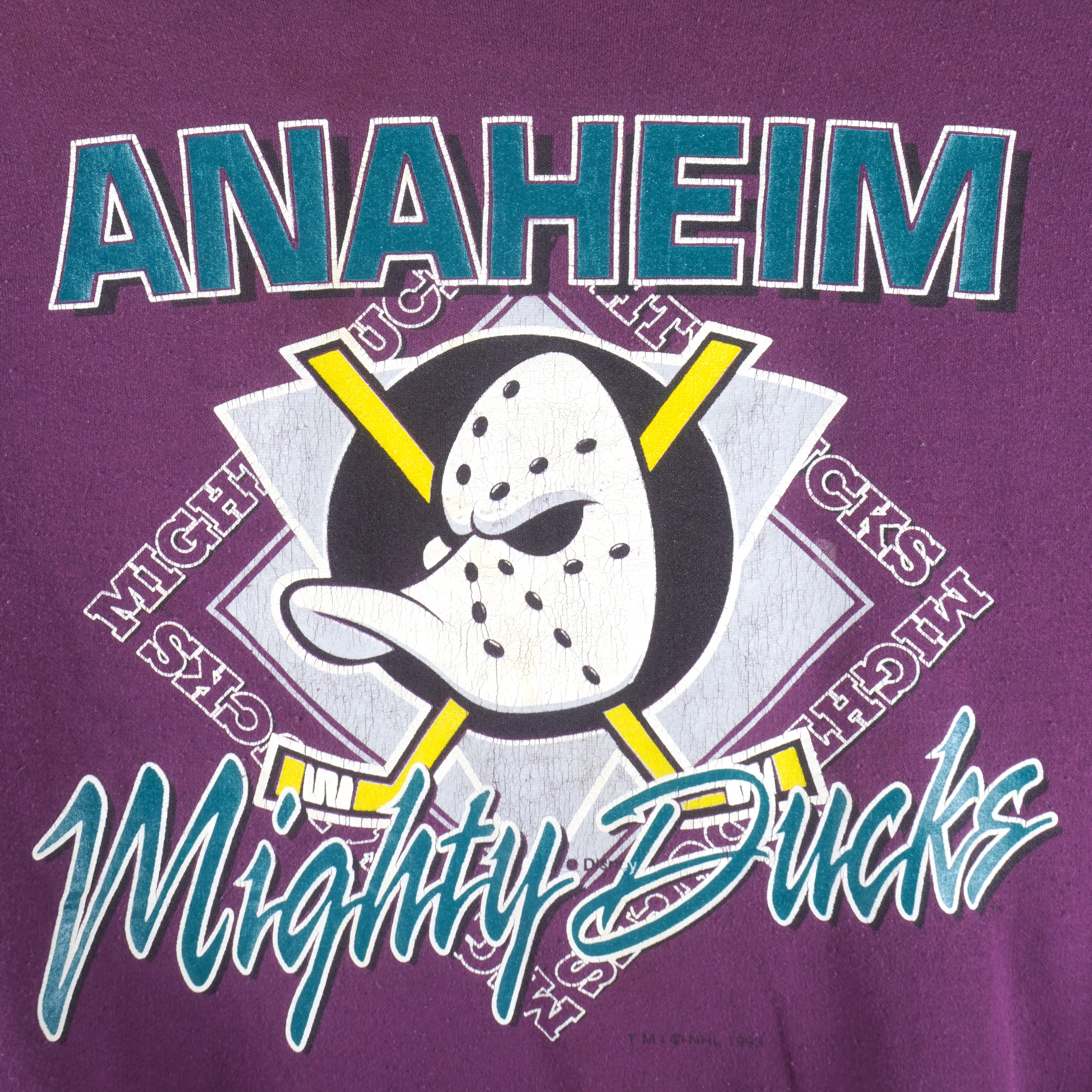 NHL - Anaheim Mighty Ducks Crew Neck Sweatshirt 1990s X-Large Vintage Retro Hockey