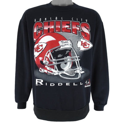 NFL (Riddell) - Kansas City Chiefs Helmet Crew Neck Sweatshirt 1997 Medium