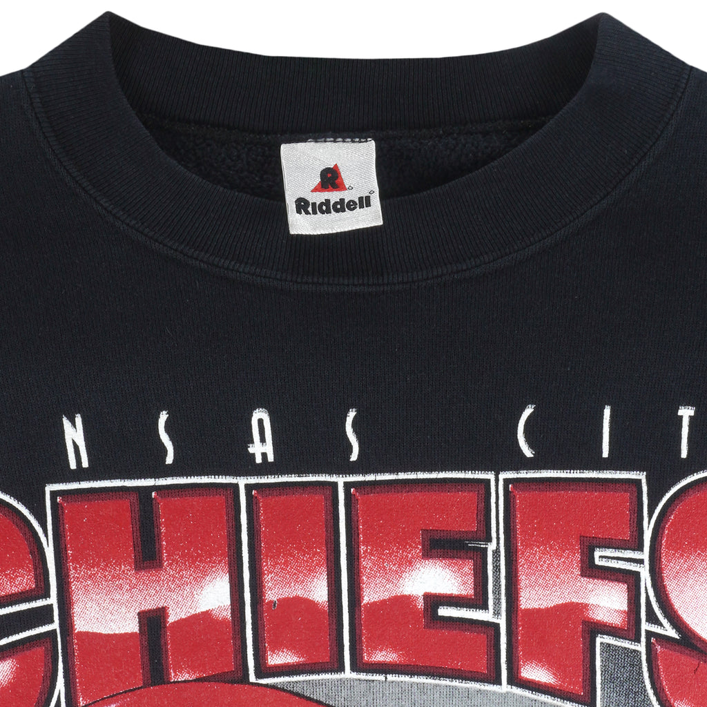 NFL (Riddell) - Kansas City Chiefs Helmet Crew Neck Sweatshirt 1997 Medium Vintage Retro Football