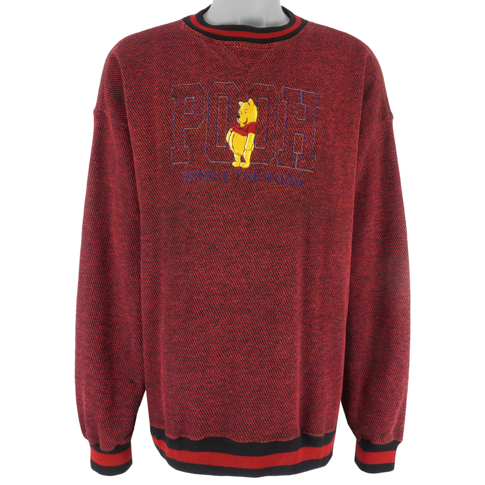 Disney - Red Winnie The Pooh Crew Neck Sweatshirt 1990s X-Large Vintage Retro