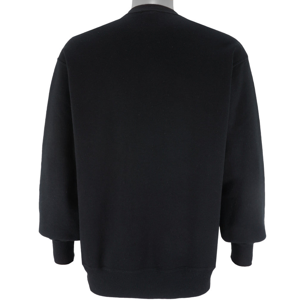  NFL (Russell Athletic) - Oakland Raiders Big Logo Crew Neck Sweatshirt 1990s Large Vintage Retro Football