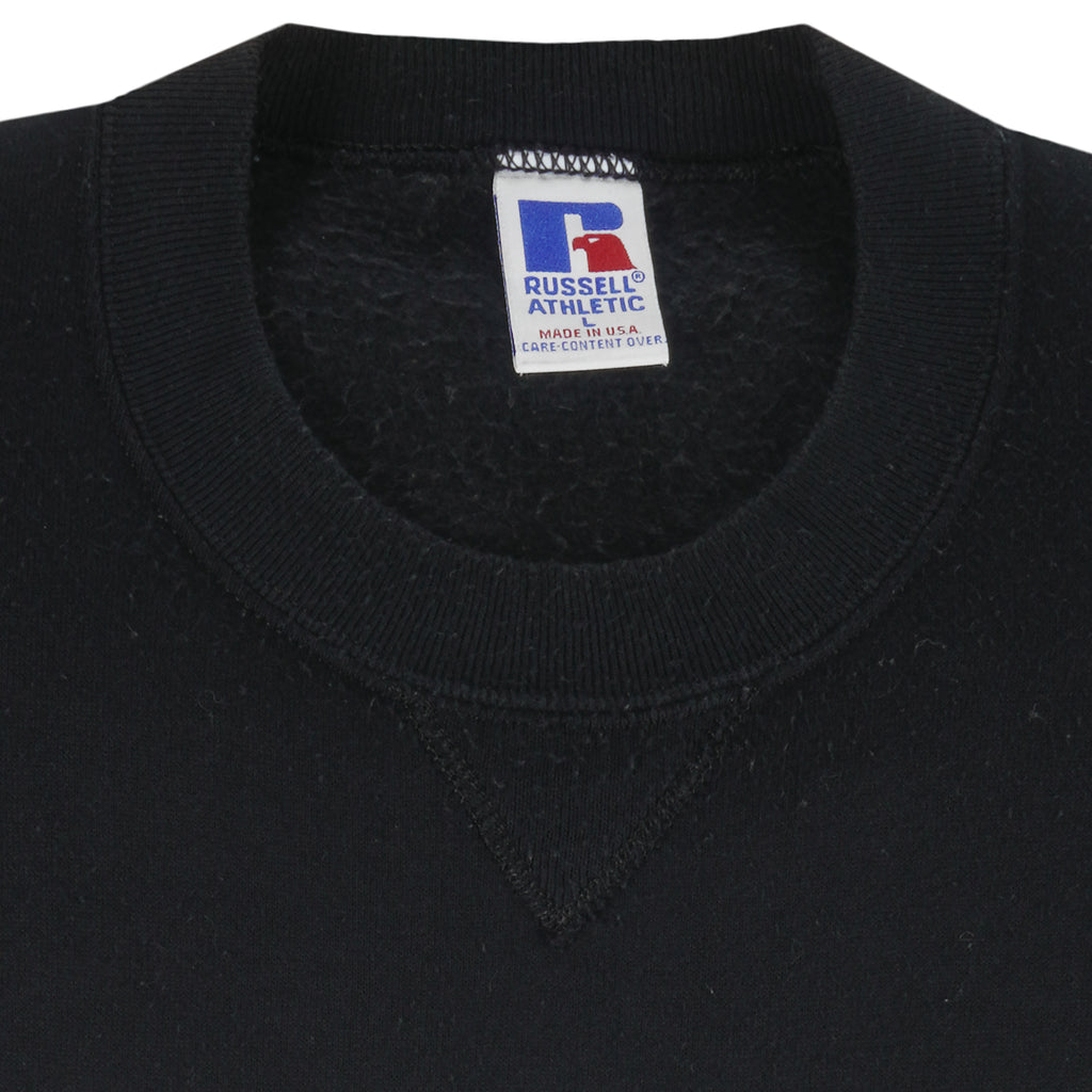 NFL (Russell Athletic) - Oakland Raiders Big Logo Crew Neck Sweatshirt 1990s Large Vintage Retro Football