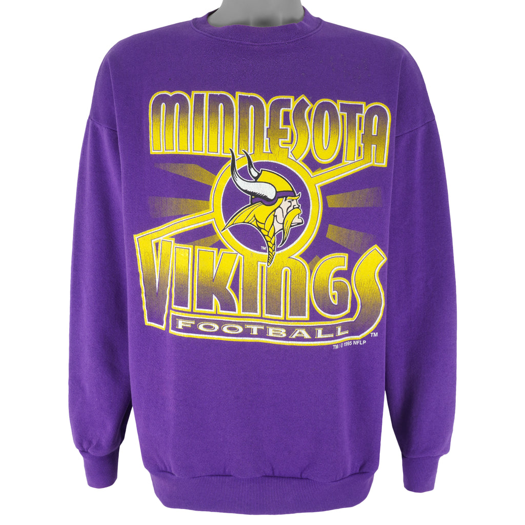 NFL (Logo 7) - Minnesota Vikings Crew Neck Sweatshirt 1995 X-Large Vintage Retro Football
