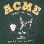 Looney Tunes - Looney Characters ACME Embroidered Crew Neck Sweatshirt 1990s Large Vintage Retro