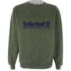 Timberland - Green Wind Water Earth and Sky Crew Neck Sweatshirt 1990s Medium Vintage Retro