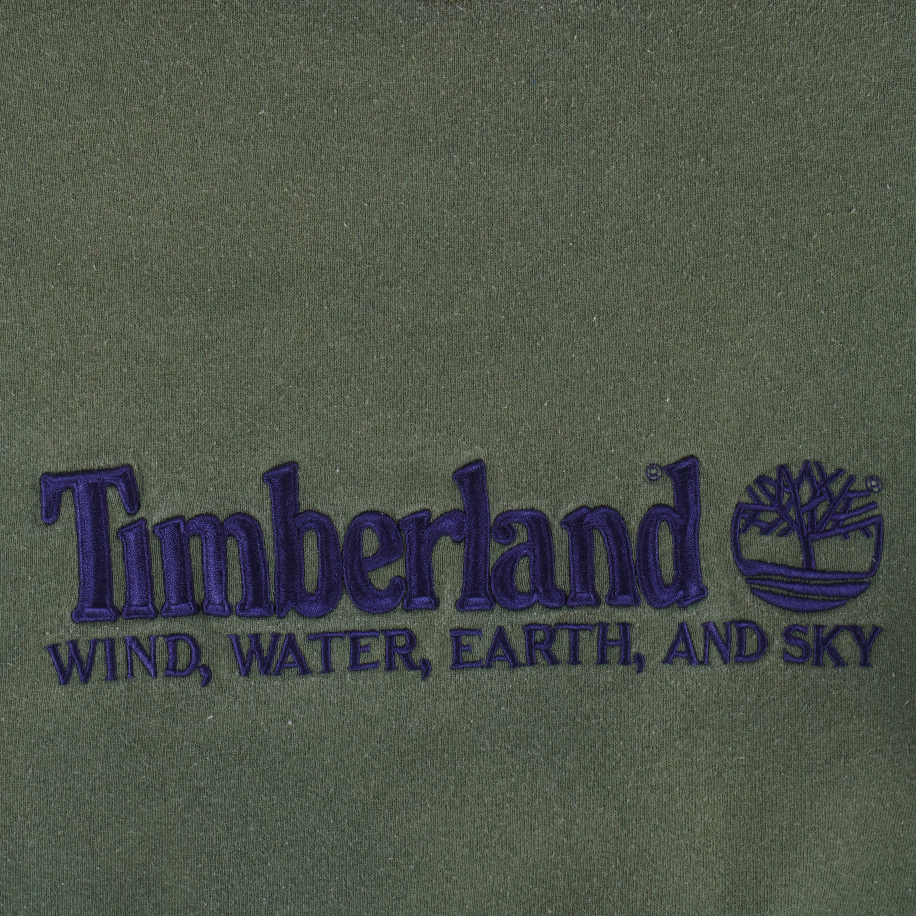 Timberland - Green Wind Water Earth and Sky Crew Neck Sweatshirt 1990s Medium Vintage Retro