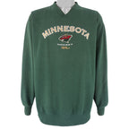 NHL (Lee) - Minnesota Wild Embroidered V-Neck Sweatshirt 1990s X-Large Vintage Retro Hockey