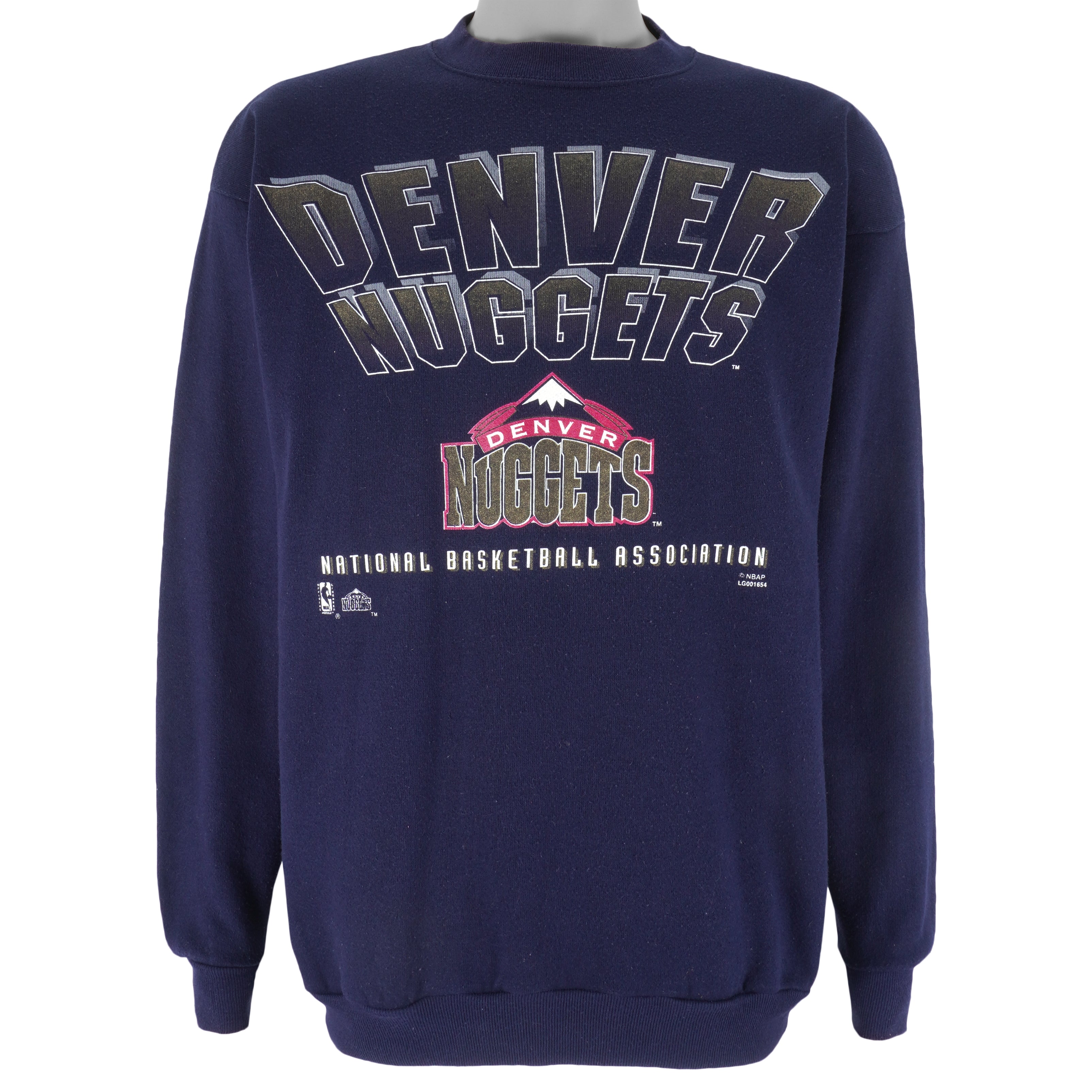 NBA (Competitor) - Denver Nuggets Crew Neck Sweatshirt 1990s X-Large Vintage Retro Basketball