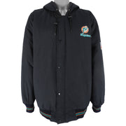 Starter - Miami Dolphins Zip & Button-Up Puffer Jacket 1990s X-Large Vintage Retro Football