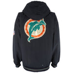 Starter - Miami Dolphins Zip & Button-Up Puffer Jacket 1990s X-Large Vintage Retro Football