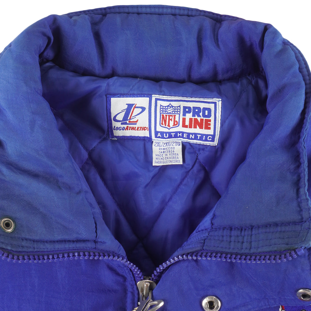 NFL (Pro Line) - New York Giants Embroidered Puffer Jacket 1990s XX-Large Vintage Retro Football