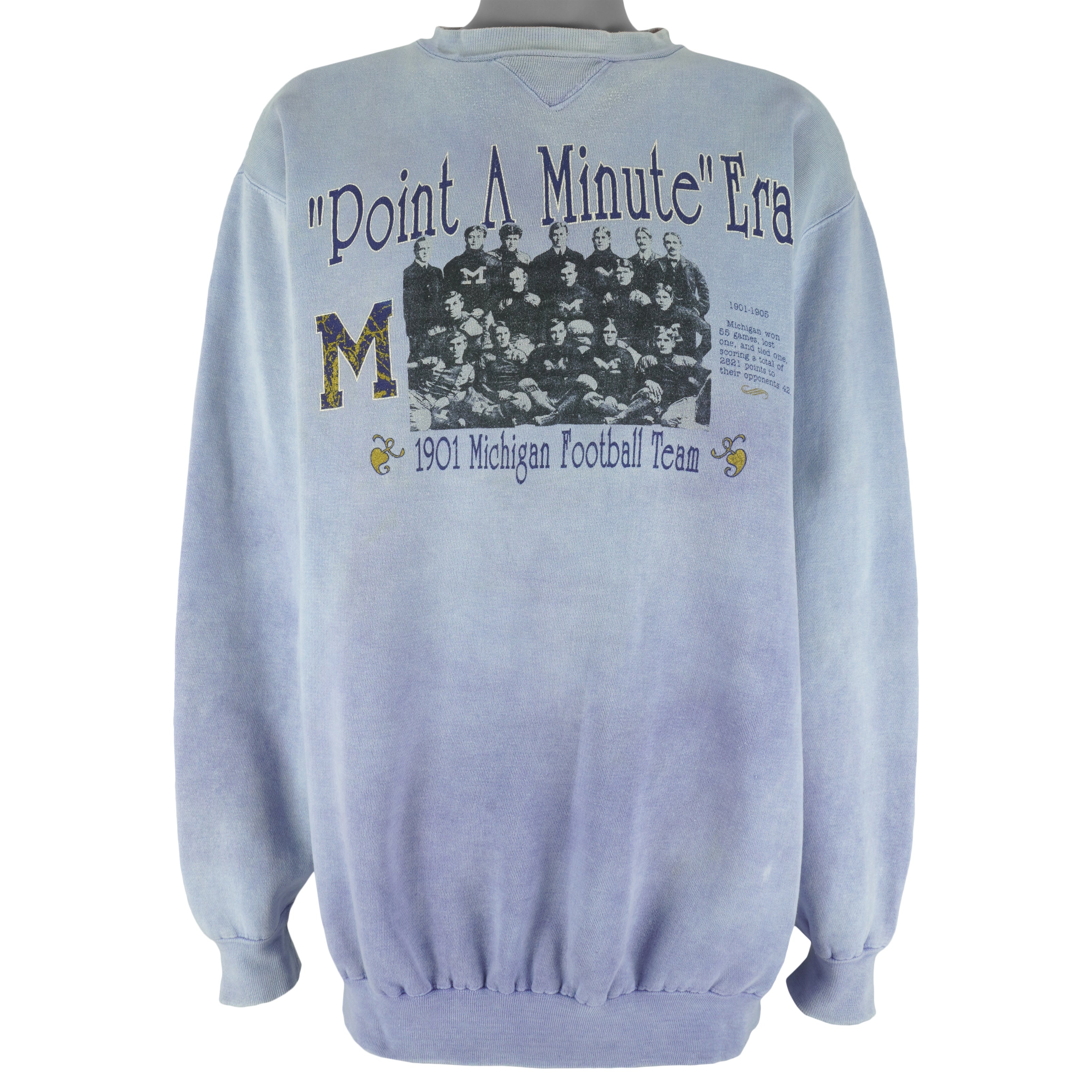 NCAA (Galt Sand) - Michigan 1901 "Point A Minute" Era Crew Neck Sweatshirt 1990s X-Large Vintage Retro Football