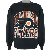 NHL (Russell Athletic) - Philadelphia Flyers Crew Neck Sweatshirt 1990s Large Vintage Retro Hockey
