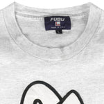 FUBU - Grey Sports Embroidered T-Shirt 1990s Large Vintage Retro