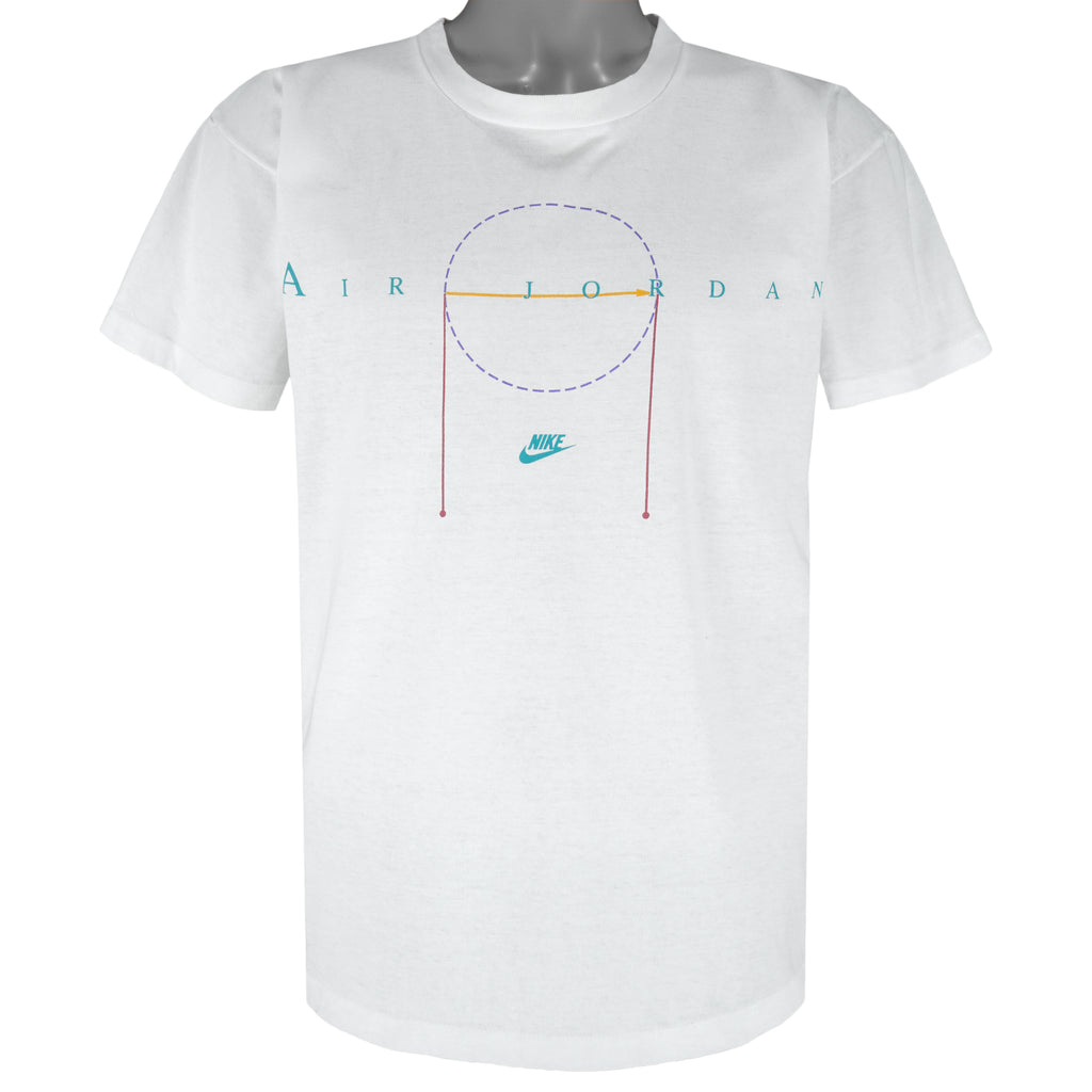 Nike - White Air By Michael Jordan T-Shirt 1990s Medium Vintage Retro
