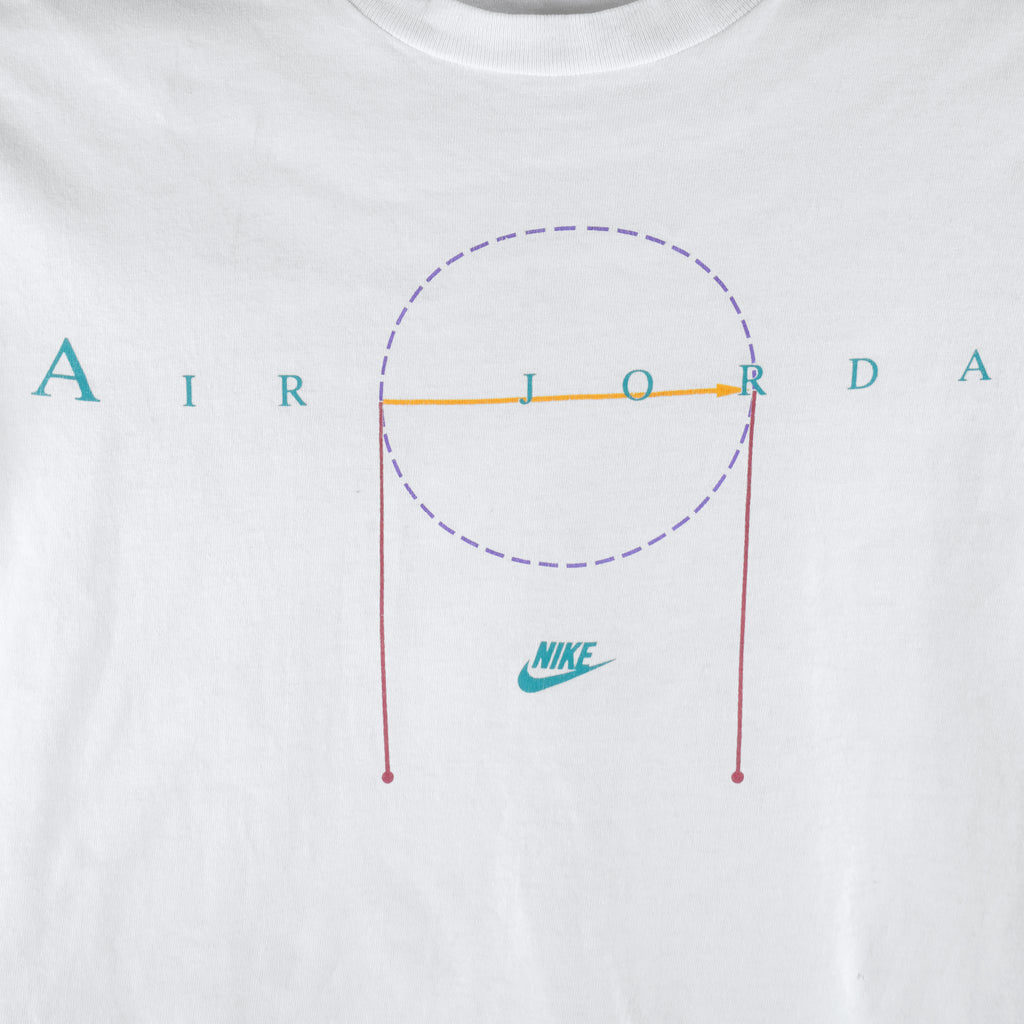 Nike - White Air By Michael Jordan T-Shirt 1990s Medium Vintage Retro