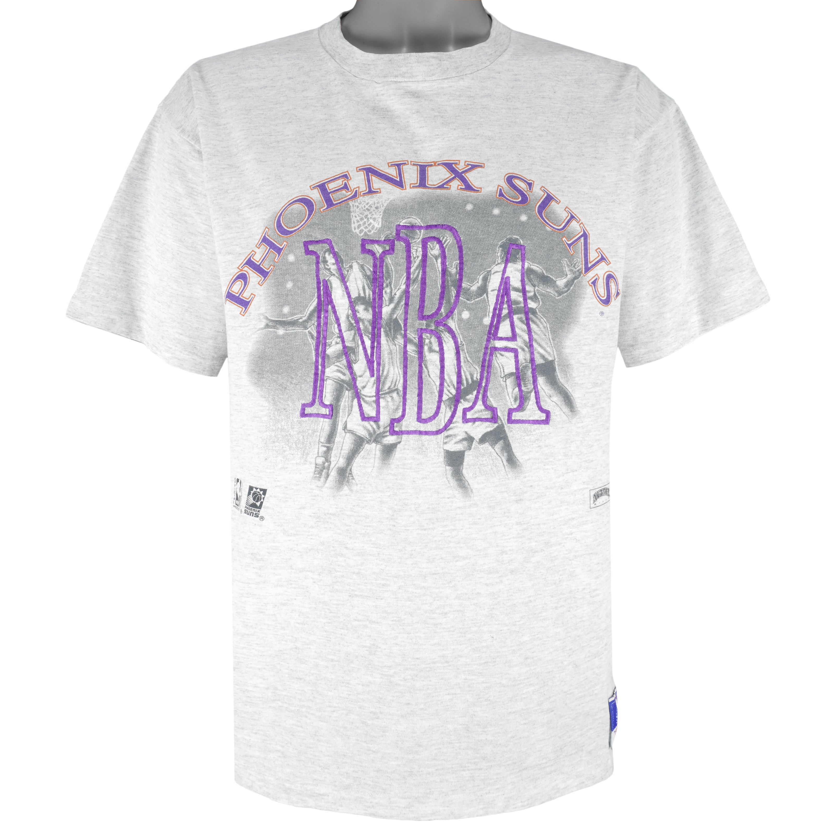 NBA (Nutmeg) - Phoenix Suns Embroidered T-Shirt 1990s Large Vintage Retro Basketball