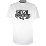 NFL (Nutmeg) - Oakland Raiders Embroidered Single Stitch T-Shirt 1990s X-Large Vintage Retro Football