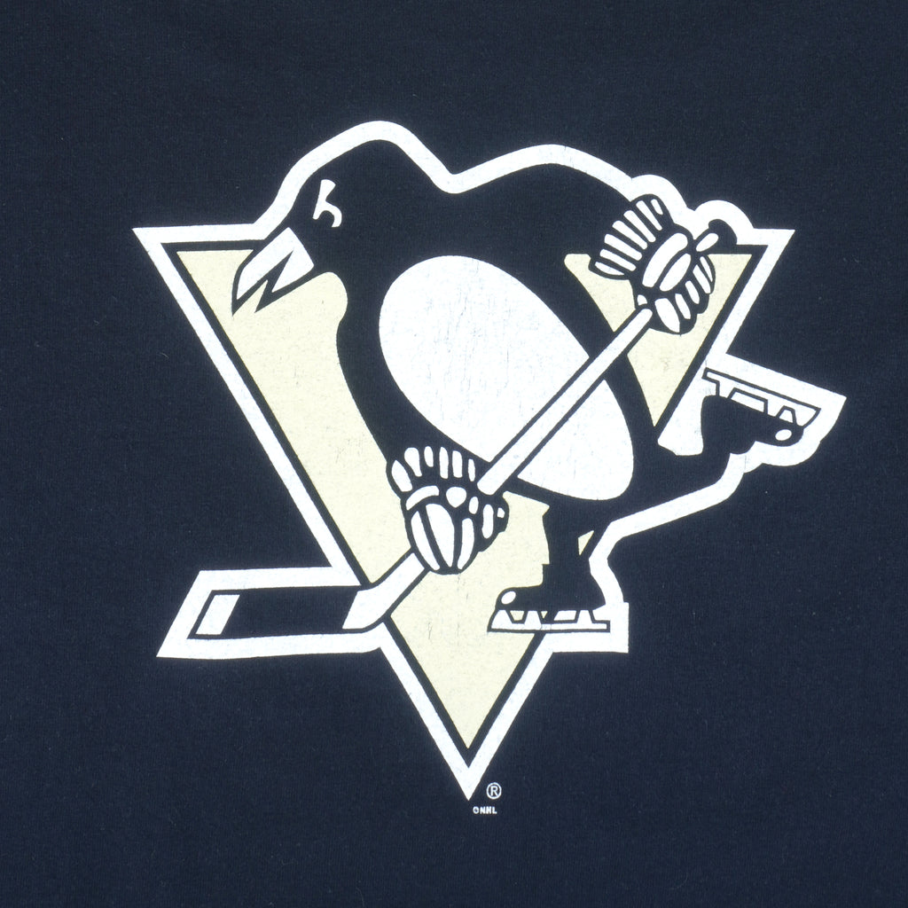 Reebok - Pittsburgh Penguins Big Logo T-Shirt 1990s Large Vintage Retro Hockey
