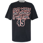 Starter - Chicago Bulls Michael Jordan #45 "He's Back" T-Shirt 1995 X-Large Vintage Basketball NBA