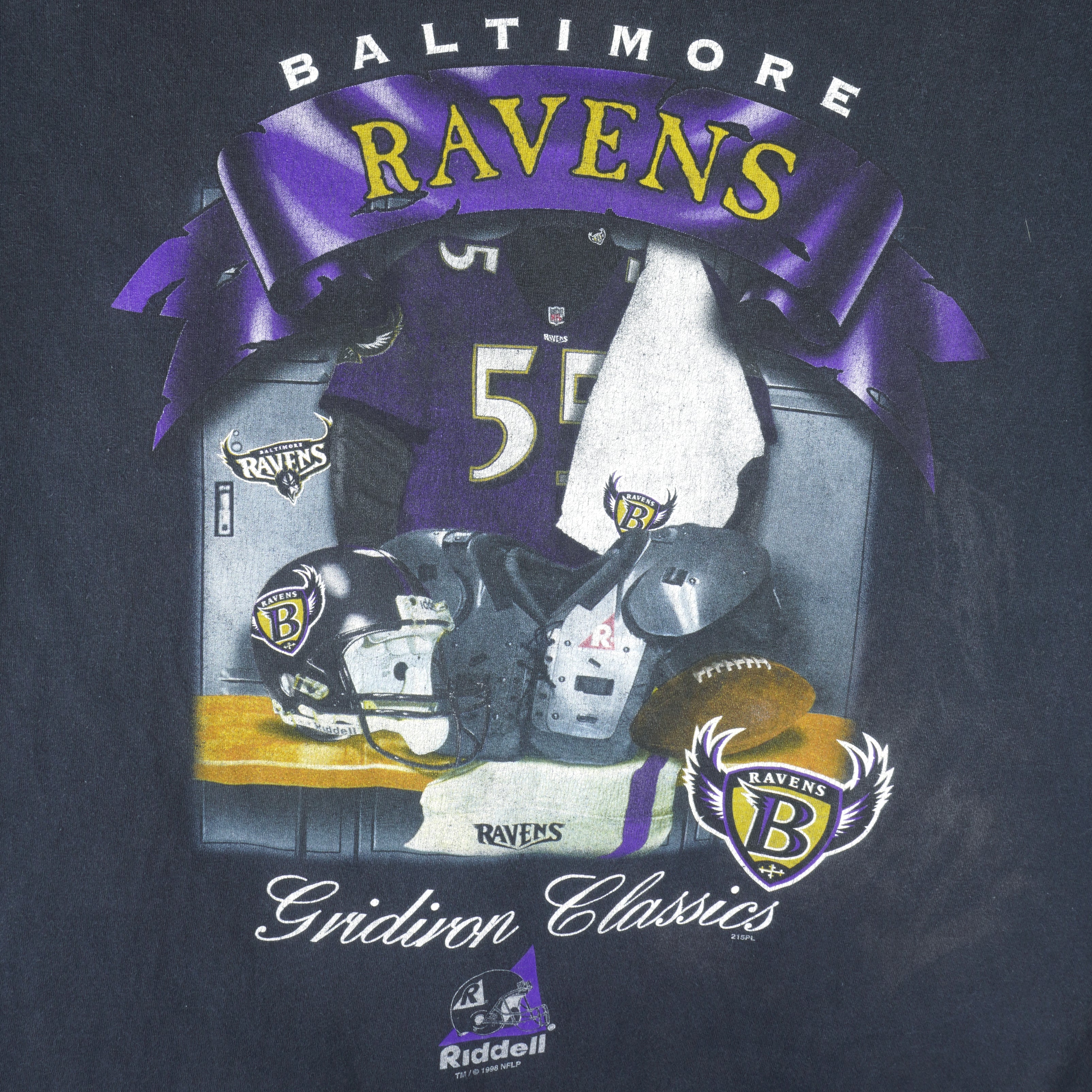NFL (Riddell) - Baltimore Ravens Locker Room T-Shirt 1998 X-Large Vintage Football