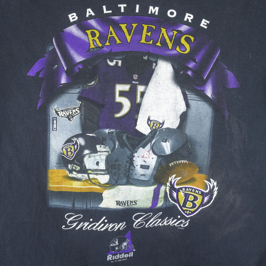 NFL (Riddell) - Baltimore Ravens Locker Room T-Shirt 1998 X-Large Vintage Football